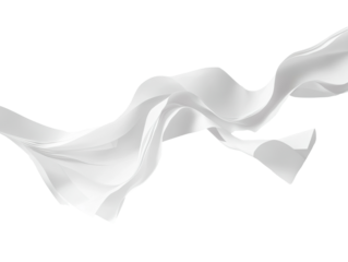 white paper flying, sheet falls and twists, white background PNG