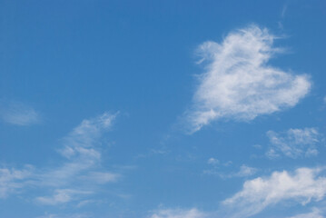 nature made a heart from the clouds in the blue sky