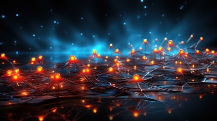 Abstract Network with Glowing Nodes