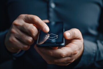 A person holding a cell phone in their hand