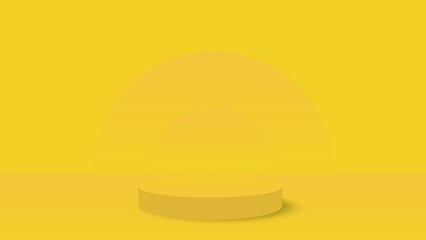 Abstract yellow background with podium in the middle