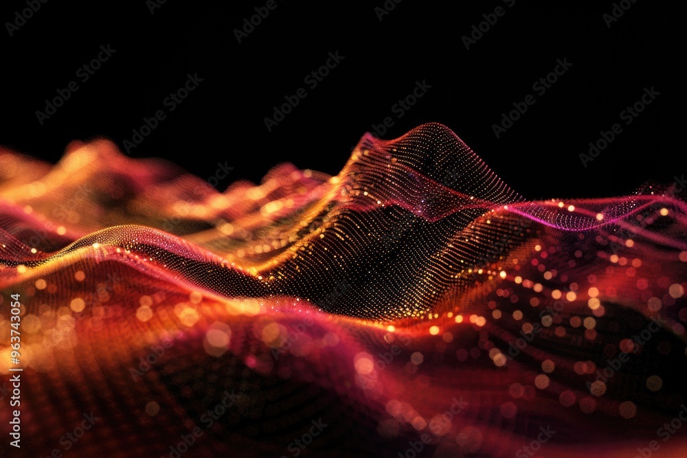 Poster a macro shot of undulating light waves