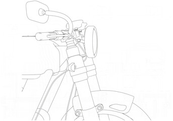 Fototapeta premium Black motorcycle on a white background. Unique design. 