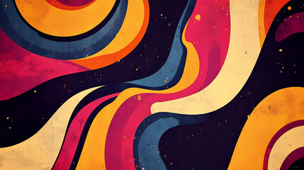 Retro funk background with a vibe running through it. Retro. Illustration