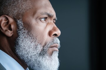 Obraz premium Thoughtful mature man with beard