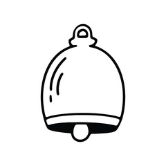 hand-drawn illustration of a bell with a small clapper inside.