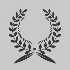 Laurel wreath icon, sports label wreath illustration