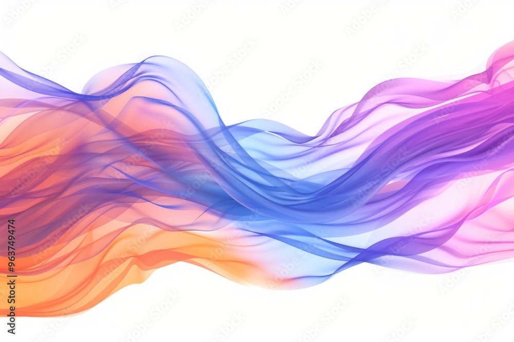 Wall mural A wave of colorful smoke rising into the air, with vibrant hues and swirling patterns