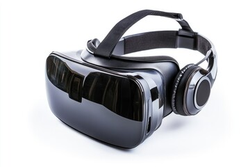 Black Virtual Reality Headset with Built-in Headphones