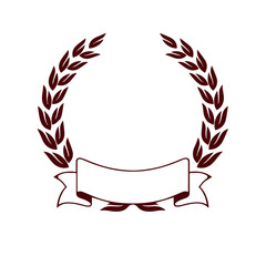 Obraz premium Laurel wreath with ribbon icon