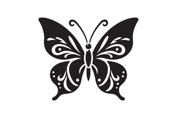 Realistic Butterfly silhouette Vector Illustration EPS