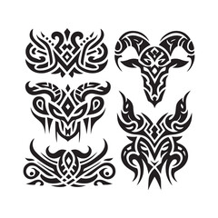 Obraz premium Islamic Tattoos tribal designs bundle collection in a white background 