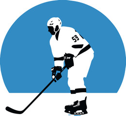 Fototapeta premium Ice hockey player illustration image