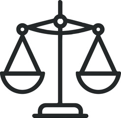 Scale icon, scale image symbolizing fairness and balance