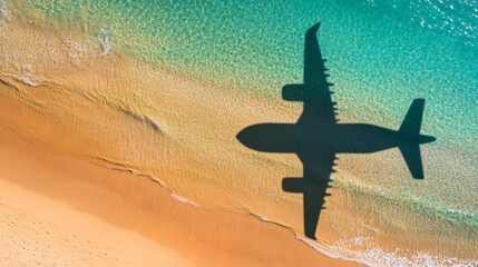 Airplane Shadow on the Beach.