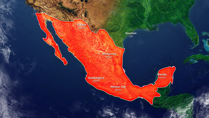 MEXICO Zoom Map 2D