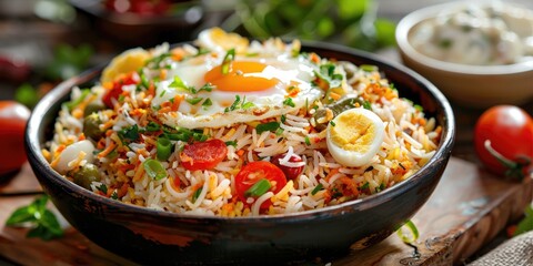 Fototapeta premium Tasty and Aromatic Egg Biryani