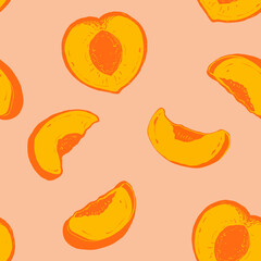 Tropical Peach seamless pattern