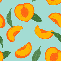 Tropical Peach seamless pattern