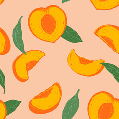 Tropical Peach seamless pattern