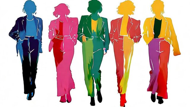 Fashion-forward Models Showcasing Neon Funk Style Apparel Outdoors Generative AI