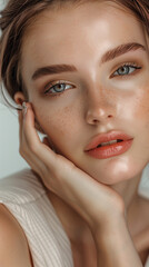 Obraz premium Portrait of Beautiful Wome, Skincare Model