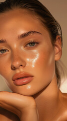 Naklejka premium Portrait of Beautiful Wome, Skincare Model