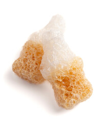 Crisp Freeze Dried Cola Bottle Gummies Isolated on a White Background