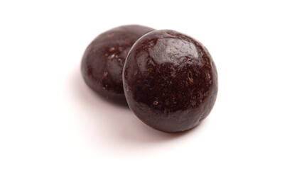 Chocolate Covered Cream Filled Mint Candy Isolated on White Background