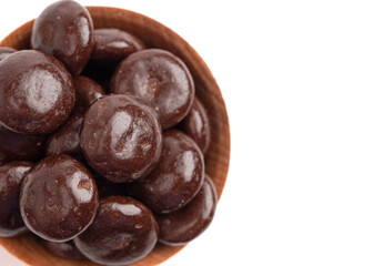 Chocolate Covered Cream Filled Mint Candy Isolated on White Background