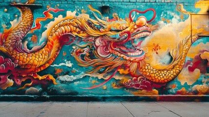 Obraz premium chinese dragon statue