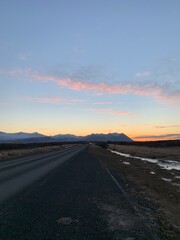 sunset in the mountains