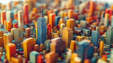 Obraz premium Metropolitan landscape, mega city, skyscrapers