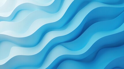 Fototapeta premium Abstract Blue Gradient Background with Waves: Seamless 4K Loop. A high-resolution, abstract background featuring a smooth gradient of blue tones with flowing wave patterns. 