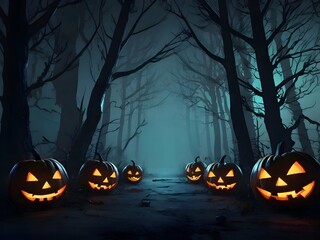 Halloween Pumpkin Ghost Night Fantasy Illustration