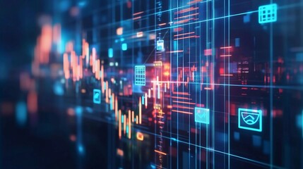 Obraz premium fintech icon on abstract financial technology nice background