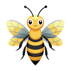 beautiful bee illustration on white background