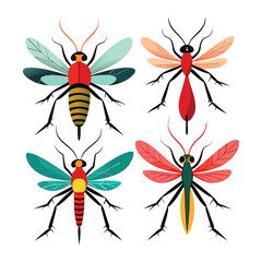 vector beautiful mosquito illustration on white background