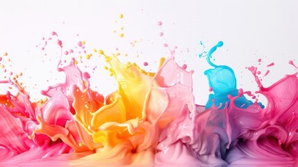 Watercolor splashes on white background, artistic design, creative watercolor