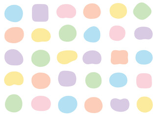 ゆるいフレームのベクターイラストセット。枠、楕円、曲線