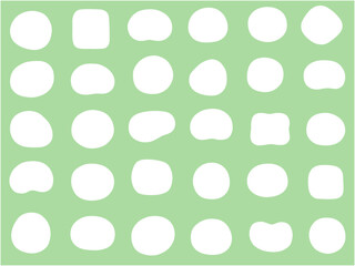 ゆるいフレームのベクターイラストセット。枠、楕円、曲線