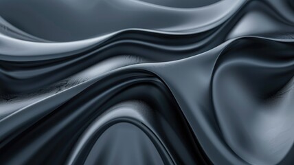 Fototapeta premium Monochrome abstract waves texture resembling silky fabric or liquid flow