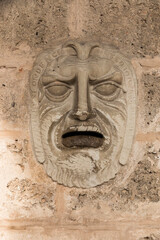 Fototapeta premium Cuba,Cienfuegos. stone fountain, face. 2016-03-30