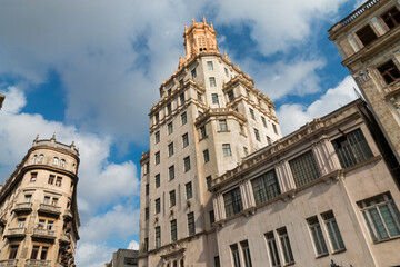 Cuba, Havana. Ornate tower atop an apartment building. 2016-04-02