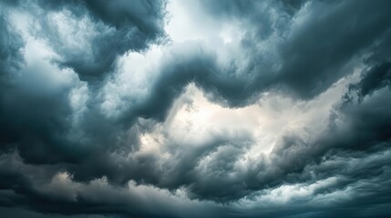 Obraz premium Cold front moving in with heavy clouds and wind, changing weather, turbulent atmosphere