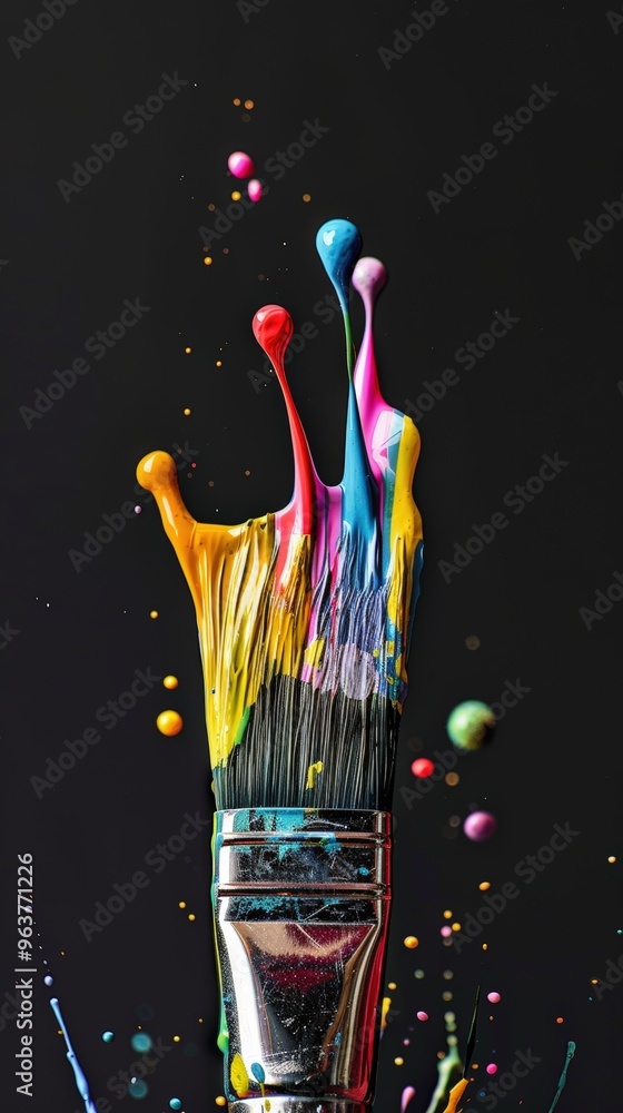 Canvas Prints paintbrush with colorful splash