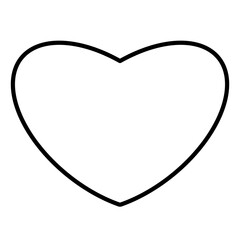Heart Shape Outline On Transparent Background. PNG Image, For Brush Procreate, Coloring Picture, Digital Art, Procreate Pocket