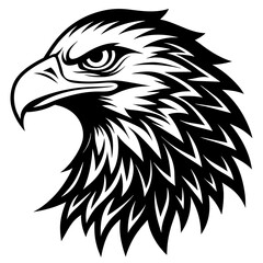 An eagle font face head silhouette vector style