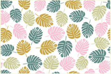 Floral seamless pattern with leaves. tropical background, design textile abstract flower background, batik print textile pattern. seamless pattern. Vintage floral batik. wallpaper, tapestries textiles