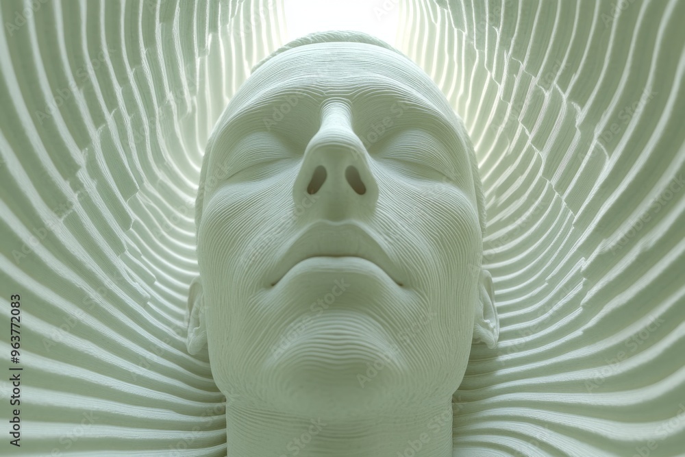 Poster cingulate cortex brain input surreal conceptual portrait of a person’s head with textured patterns s